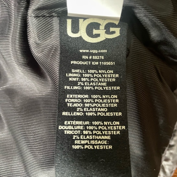UGG Izzie Metallic Dark Gray Puffer Jacket in Gunmetal - Size XL - Picture 5 of 11